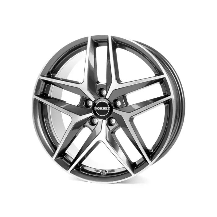 Jante aliaj BORBET Z MISTRAL ANTHRACITE GLOSSY POLISHED 7.5X18 5X112 CB:66.59 ET:49 Cel mai vândut