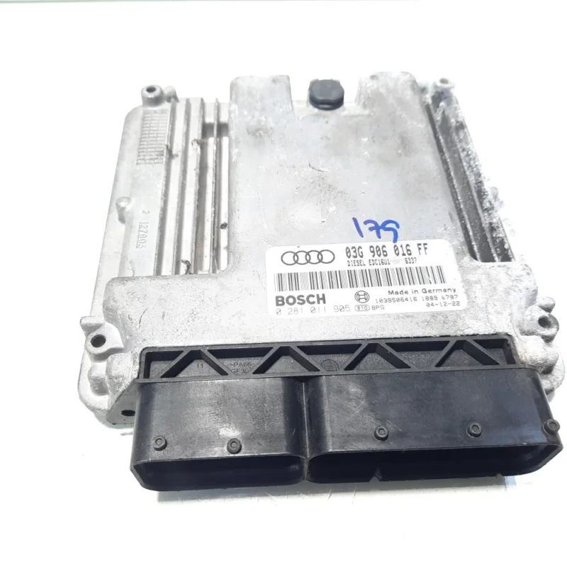 Calculator motor ECU, cod 03G906016FF, 0281011905, VW Jetta 3 (1K2), 2.0 TDI, BKD (idi:560730) Plată sigură