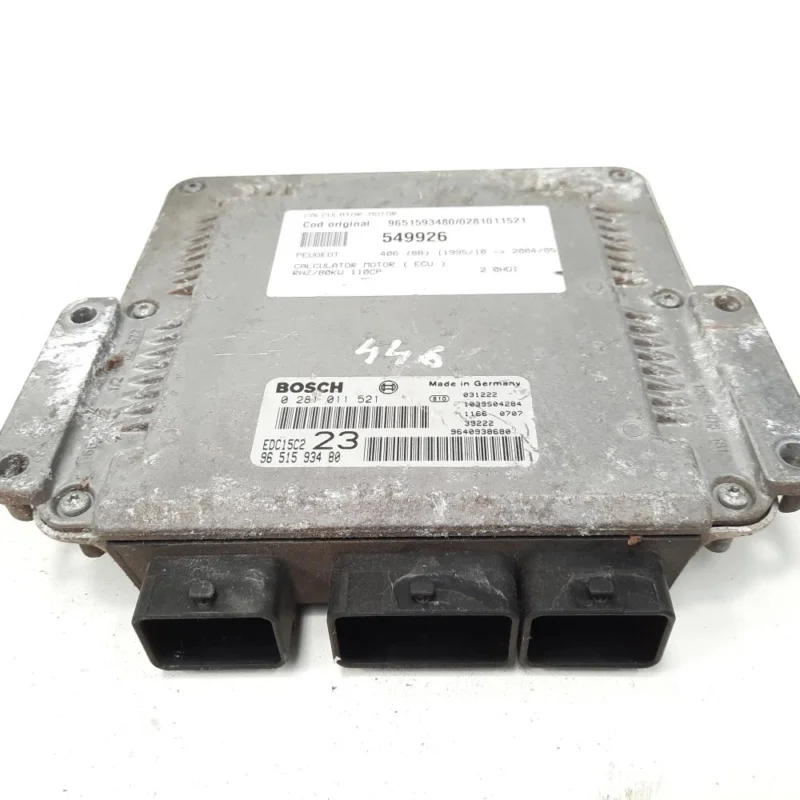 Calculator motor, cod 9651593480, 0281011521, Peugeot Expert (I), 2.0 HDI, RHZ (idi:549926) Transport gratuit