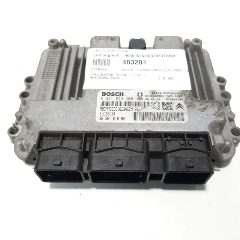 Calculator motor, cod 9656161680, 0281012468, Peugeot, 1.6 HDI, 9HX (idi:483201) Ofertă exclusivă