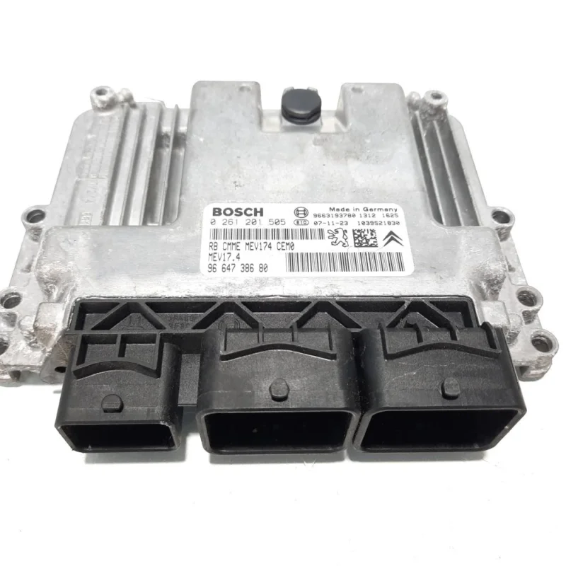 Calculator motor Bosch, cod 9664738680, 0261201505, Peugeot 207 Sedan, 1.6 benz, 5FW (idi:491470) Doar azi