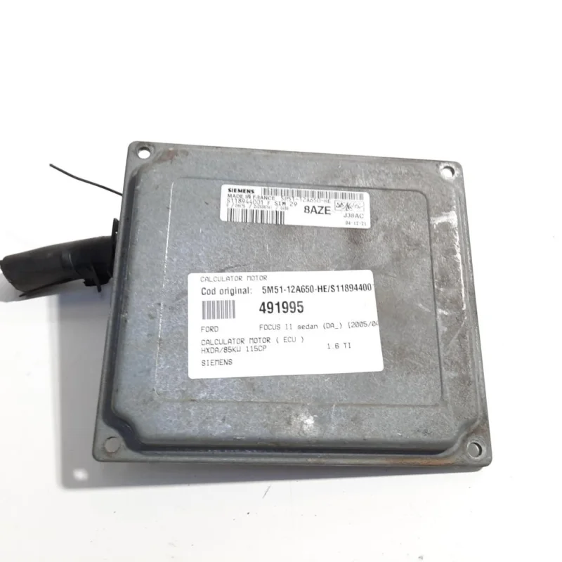 Calculator motor Siemens, cod 5M51-12A6500HE, S11894400, Ford Focus 2 Cabriolet, 1.6 TI, HXDA (idi:491995) Nu rata