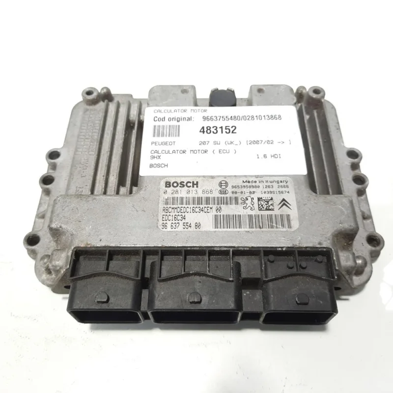 Calculator motor Bosch, cod 9663755480, 0281013868, Citroen C3 (II), 1.6 benz, 9HX (idi:483152) Mai ieftin