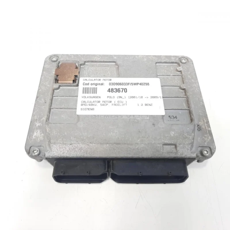 Preț redus Calculator motor Siemens, cod 03D906033F, 5WP40298, Skoda Fabia 1 (6Y2), 1.2 benz, BMD (idi:483670)