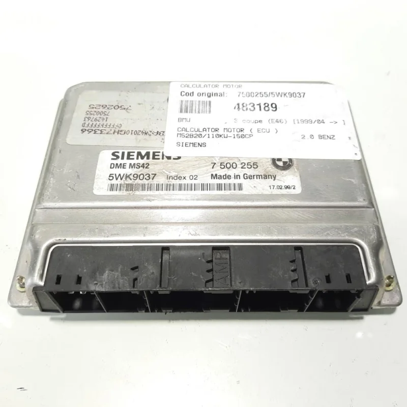 Preț promoțional Calculator motor Siemens, cod 7500255, 5WK9037, Bmw 3 Coupe (E46) 2.0 b, M52B20 (id:483189)